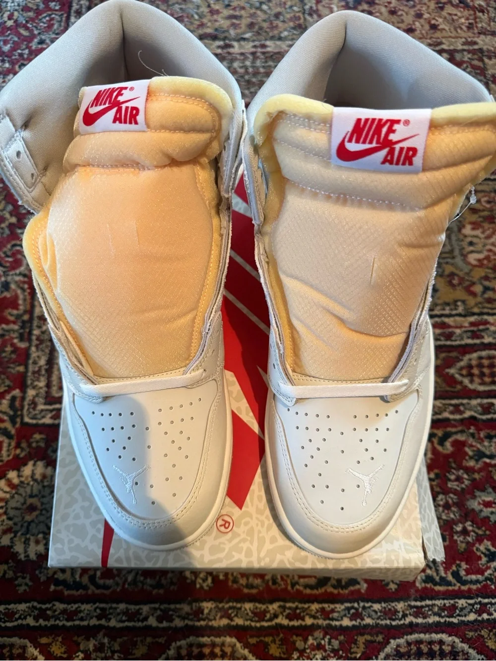 Jordan 1 Retro High OG Sail University Red — Cream with Light Gray Swoosh